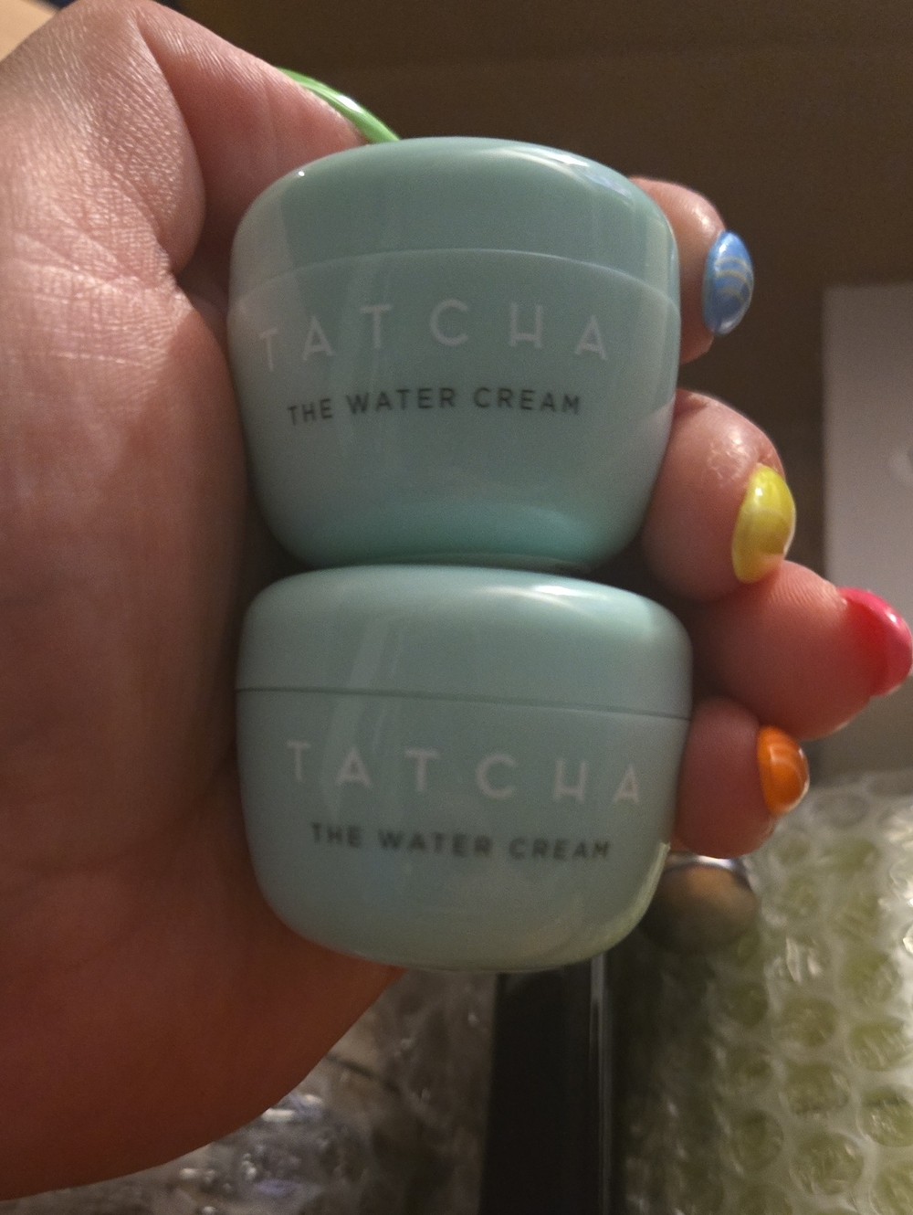 Tatcha Water Cream Mini Jars in Aqua Set Of 2